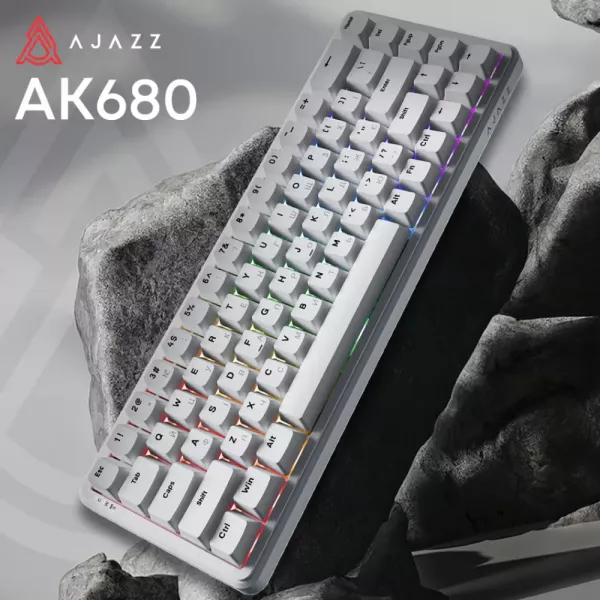 Клавіатура ігрова Ajazz AK680 MAX (White) (AK680-WM-W-A) (UA)