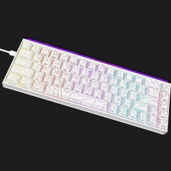 Клавіатура Ajazz NK68 Red switches Side Contour (White) (UA)