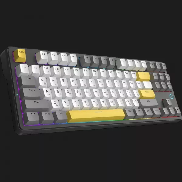 Клавіатура Ajazz AK870 V2 Flying Fish Switches (Black/Gray/Yellow) (UA)