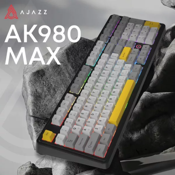 Клавіатура Ajazz AK980 MAX Magnetic Switch (Black/Gray/Yellow) (UA)