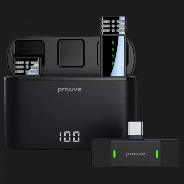 Бездротовий петличний мікрофон Proove Record Type-C + Lightning