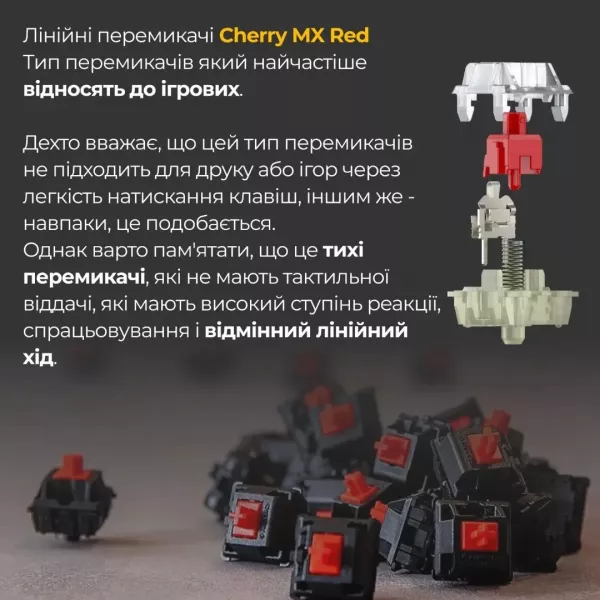 Клавіатура ігрова Ducky One 3 SF Cherry MX Red RGB (White) (UA)