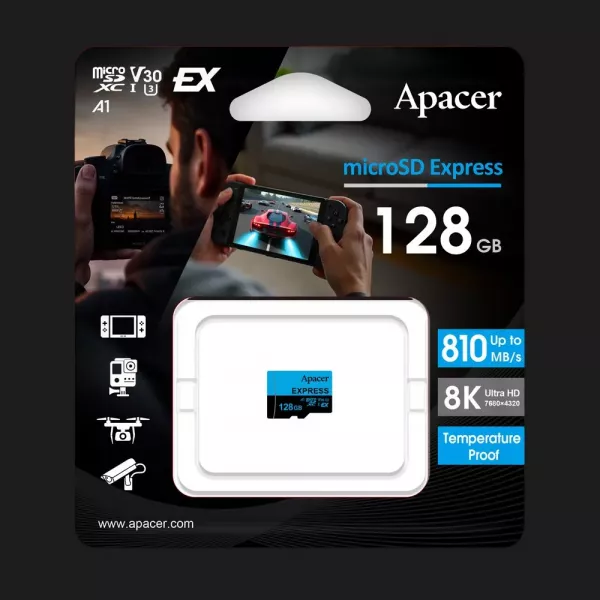 Карта пам'яті Apacer microSDXC Express 128Gb class 10 V30 A1 (Compatible with Nintendo Switch 2)