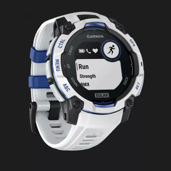 Garmin Instinct 3 45mm Solar Whitestone with Whitestone/Bolt Blue Band