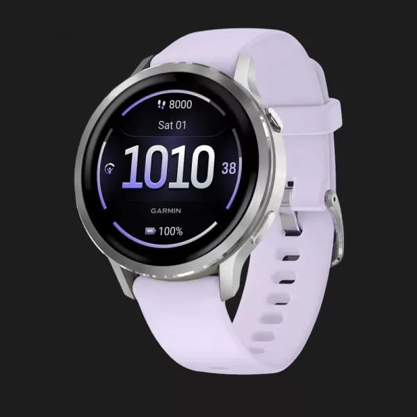 Garmin Venu 4 41mm Silver with Periwinkle Silicone Band