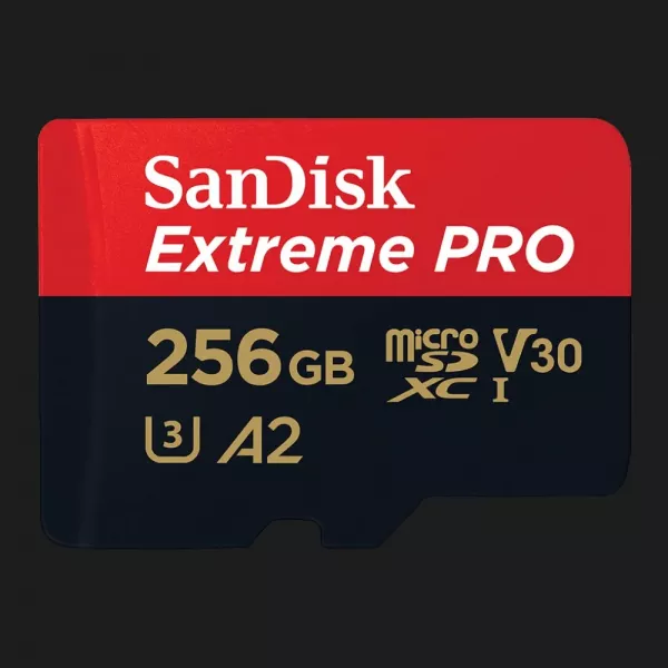 Карта пам'яті SanDisk Extreme Pro microSDXC 256GB UHS-I U3 V30 + SD Adapter